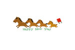 年賀状テンプレート「馬のファミリーシンプル」