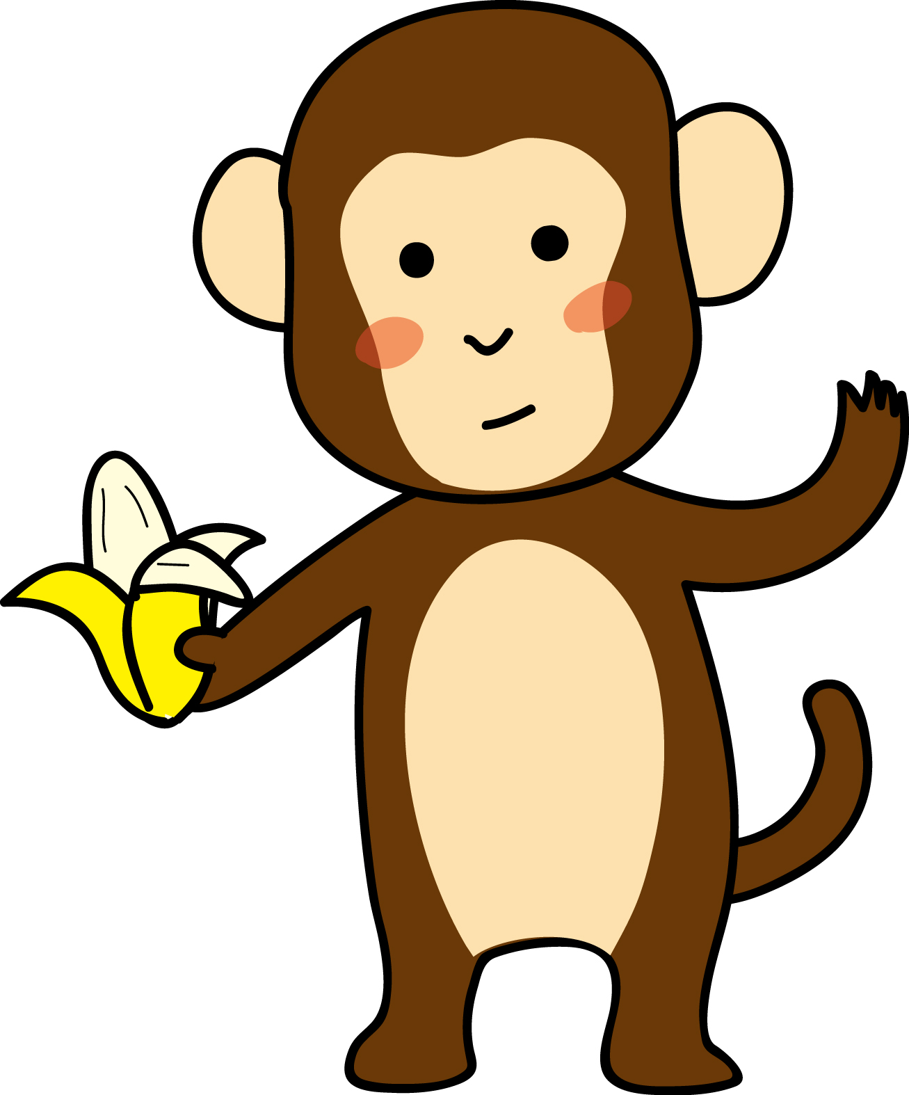 年賀状イラスト素材「申（さる）」バナナを持ったお猿ダウンロード｜かわいい無料イラスト 年賀素材館