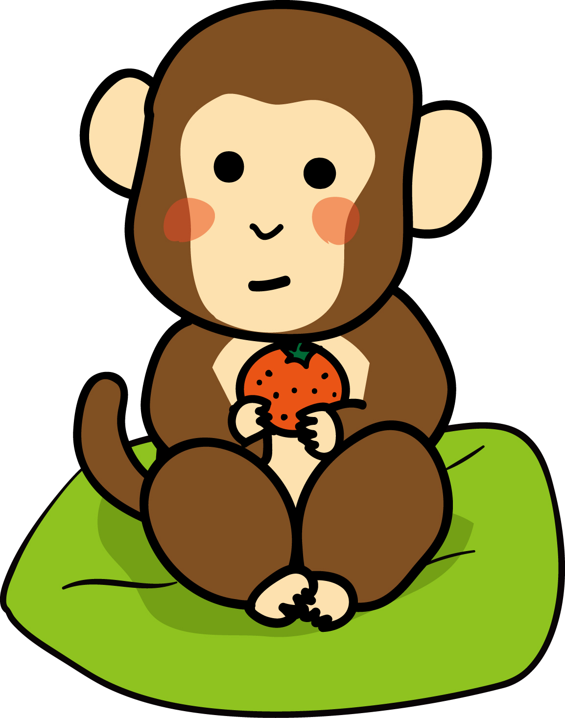 年賀状イラスト素材 申 さる お猿とみかんダウンロード かわいい無料イラスト 年賀素材館