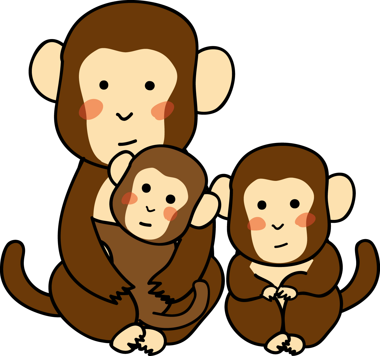 年賀状イラスト素材 申 さる お猿の親子ダウンロード かわいい無料イラスト 年賀素材館