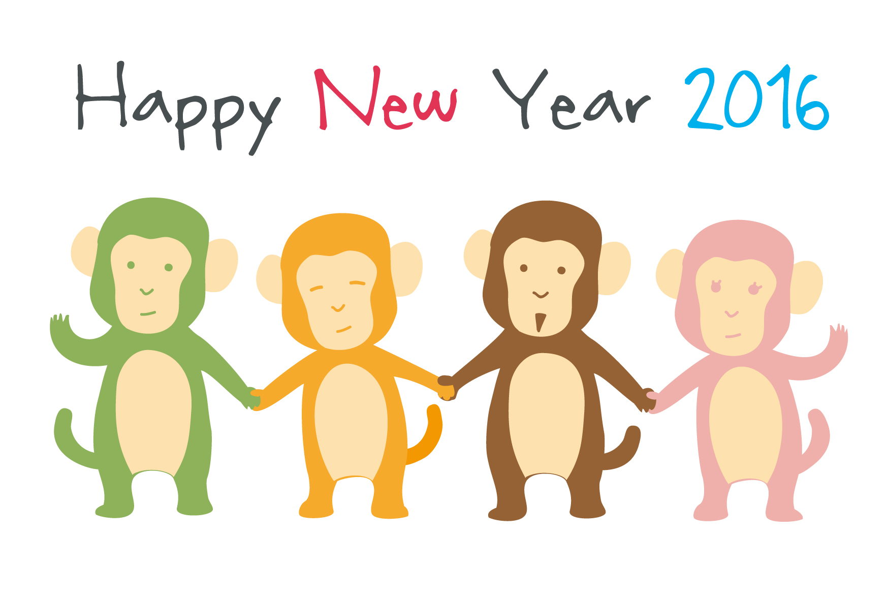動物画像無料 最新年賀状 イラスト 猿